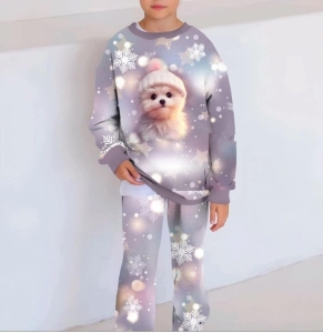 Dresówka pętelka druk cyfrowy pieski - panel 75x180