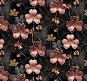 Dresówka pętelka druk cyfrowy koniczynka