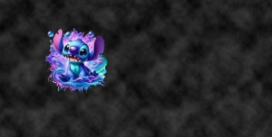 Dresówka pętelka druk cyfrowy Stich bańki - panel 85x180