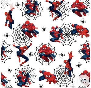 Dresówka pętelka druk cyfrowy spider białe tło