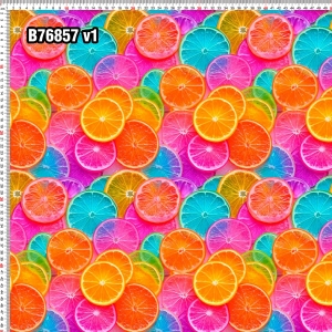 Jersey  druk cyfrowy cytrusy