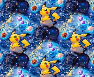Dresówka pętelka druk cyfrowy  pokemon obraz