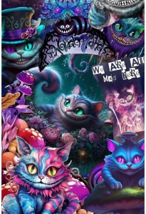 Dresówka pętelka druk cyfrowy kocur 