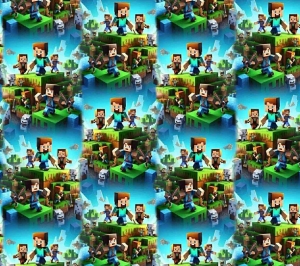 Dresówka pętelka druk cyfrowy craft błękit