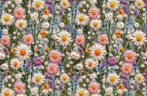 Dresówka pętelka druk cyfrowy  łąka 