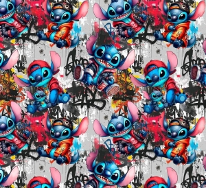 Dresówka pętelka druk cyfrowy stich graffiti