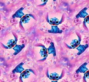 Dresówka pętelka druk cyfrowy stich różowe tło