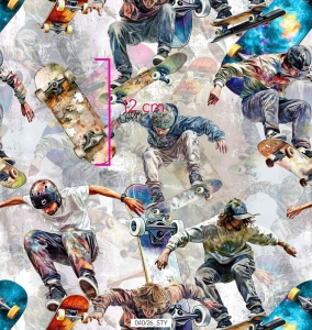 Dresówka pętelka druk cyfrowy deskorolka 