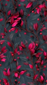 Jersey  druk cyfrowy czerwone listki