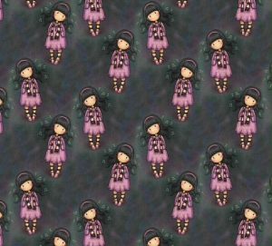 Dresówka pętelka druk cyfrowy laleczki