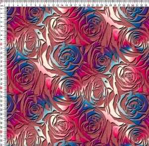 Jersey  druk cyfrowy tęczowe róże