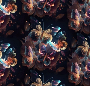 Jersey  druk cyfrowy motyle 