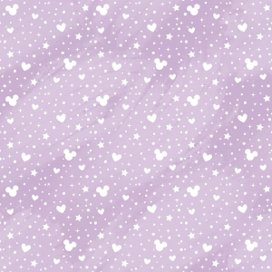 Jersey  druk cyfrowy myszka i gwiazdki lila 