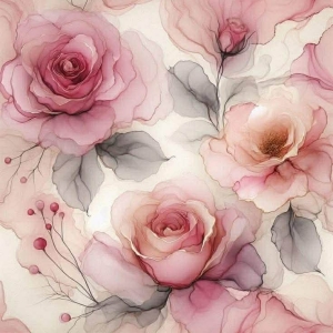 Jersey  druk cyfrowy pastelowe róże