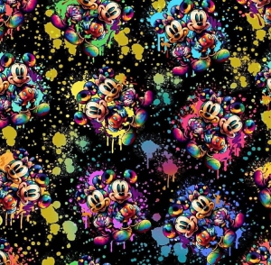 Jersey  druk cyfrowy myszki czarne tło