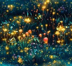 Jersey  druk cyfrowy magiczny las