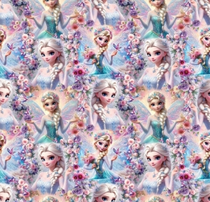 Dresówka pętelka druk cyfrowy księżniczka