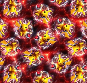 Dresówka pętelka druk cyfrowy  pika czerwony