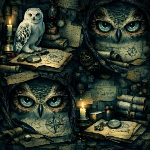 Dresówka pętelka druk cyfrowy sowa