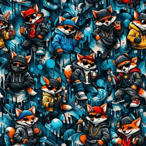 Dresówka pętelka druk cyfrowy lisior