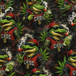 Jersey  druk cyfrowy krokodyl
