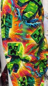 Dresówka pętelka druk craft pomarańczowy 