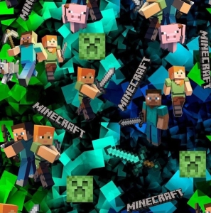 Dresówka pętelka druk cyfrowy craft zielony
