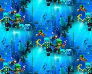 Dresówka pętelka druk cyfrowy craft pod wodą
