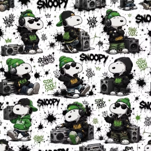 Dresówka pętelka druk cyfrowy peanuts