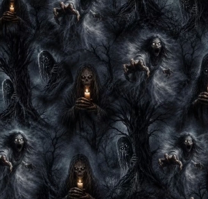 Dresówka pętelka druk cyfrowy darkness